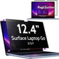 Privacy Screen for 12.4 Inch Surface Laptop Go 3/2/1, MagicSuction™ Removable Anti Spy Black Protector, Glare Blue Light Filter for Microsoft Laptop Computer Monitor