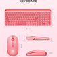 seenda Bluetooth Keyboard and Mouse for iPad, CTU-301 Multi-Device Bluetooth + 2.4G Wireless Keyboard Mouse with Tablet Holder for MacBook/Windows Computer, iOS/Andriod Tablet Phone, Coral Pink