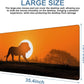 Large Mouse Pad Lion Silhouette Gaming Desk Pad Computer Keyboard Non-Slip Waterproof Mouse Mat with Rubber Base and Stitched Edges Entertainment Office Writing Desk Mat 35.4 x 15.7 Inches