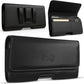 Leather Phone Holster for Men & Women, Horizontal Cell Phone Case with ID/Card Holder, Fits iPhone 13/12 Mini, SE, Xs/X, 8, 6s - Belt Clip/Loop Carrying Phone Pouch – Small Size