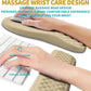 Hokafenle 2 in 1 Ergonomic Mouse Pad Wrist Support & Wrist Rest for Computer Keyboard Set, with Relieve Carpal Tunnel Pain Massage Bulge and Full Memory Gel Design (2In1 Set, Beige)