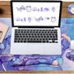 Large Mouse Pad and Keyboard Wrist Rest, Desk Pad for Keyboard and Mouse, 4-in-1 Large Gaming Mouse Pad with Wrist Support - Purple Marble