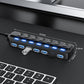 USB Hub 7 Port,USB 3.0 Hub Splitter with Individual On/Off LED Switches, USB Hub for PC 5Gbps HighSpeed Data for Laptop, MacBook, Mac Pro, Mac mini, iMac, Surface Pro and More