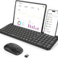 seenda Bluetooth Keyboard and Mouse for iPad, Multi-Device Bluetooth + 2.4G Wireless Keyboard Mouse with Tablet Holder for MacBook/Windows Computer, iOS/Andriod Tablet Phone, Black
