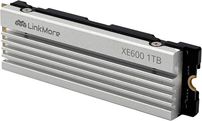 LinkMore XE600 1TB M.2 2280 SSD, PCIe Gen4 NVMe Internal Gaming Solid State Drive with Heatsink, Up to 7200 MB/s, Compatible with PlayStation 5, PS5