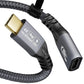 CABLEDECONN USB C 3.2 Gen-2 Extension Cable 0.5M 1.6FT Thunderbolt 3 240W Fast Charging Cable Male to Female Data Transfer 20Gbps 48V/5A Type-C Cable 4K Video Output Compatible with MacBook