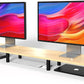 Large Extra Long Monitor Stand Riser 43.7in,Dual Monitor Riser, Wide TV Stand for 2 Monitors, Wood & Steel Leg Adjustable Height Desktop Riser, Home Office Organization. (Natural)