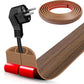 Floor Cord Cover Cable Cavity Self Adhesive Cord Hider Floor 10FT Floor Cable Management Power Cord Protector Floor Electric Cord Covers for Offices, Gym, Exhibitions (Misty Brown Wood, 1.18" x 20')