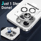YWXTW Designed for iPhone 15 Pro/iPhone 15 Pro Max Camera Lens Protector Bling, [New Glitter Design] Individual Metal Tempered Glass Camera Cover Accessories Case Friendly (Silver Titanium Glitter)