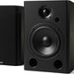 NEUMI BS5P-ARC 75-Watt Powered Bookshelf Speakers, Bluetooth, HDMI, USB, Optical, Coaxial, Remote Control, 5-Inch Woofer, 1-Inch Tweeter, Dark Wood, 1 Pair