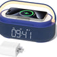 COLSUR 6-in-1 Bluetooth Speaker Alarm Clock with 15W Wireless Charger, FM Radio, Adjustable LED Night Light, 2500mAh Battery, Snooze Function – for Bedroom, Home, Office