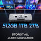 MOVE SPEED 4TB 1050MB/s Read High-Speed External Drive Dual USB 3.2 & Type-C Ports for iPhone 17 Mac, iPad, Android- Ideal for Creators, Photographers, Fast File Transfer