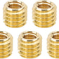 PATIKIL 1/4" Female to 3/8" Male Convert Screws Adapter, 5 Pcs Tripod Thread Adapter Mount for Camera Monopod Video DSLR SLR Mic Stand, Gold