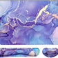 Large Mouse Pad and Keyboard Wrist Rest, Desk Pad for Keyboard and Mouse, 4-in-1 Large Gaming Mouse Pad with Wrist Support - Purple Marble