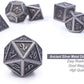 DnDnD Acient Silver Metal DND Dice Set, 7PCS D&D Metal Dice with Metal Case for Dungeons and Dragons, Shadowrun, Pathfinder, Savage World and Table Games