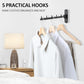 Swing Clothes Hanger Rack,2-Pack Garment Racks Wall Mounted Clothes Bar-Hanger Holder Hooks Heavy Duty Folding Drying Rack Space Saving Clothing Hanging System Closet Storage Organizer,Black