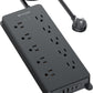 TROND Surge Protector Power Strip 10ft, 4000J, ETL Listed, 10 Widely Spaced Outlets, 2 USB A & 2 USB C Ports, Flat Plug Long Extension Cord, Wall Mountable, for Home Office Entertainment, Black