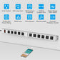 JUNNUJ Metal 12 Outlet Power Strip, Mountable Heavy Duty Power Strip, 1200J Surge Protector Wall Mount Screws Outlet with Switch, Gaming Desk Strips Wide Spaced 15A 125V 1875W, 10 FT 14AWG Power Cord