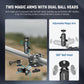 NEEWER Heavy Duty Super Clamp with Two 360° Dual Ball Head Magic Arms, 1/4" 3/8" Screw Threads, Phone & Action Camera Mount Adapter for Flat/Round Surface Compatible with GoPro DJI Insta360 DSLR