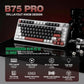 YUNZII B75 PRO Wireless Mechanical Keyboard,75% Layout with Knob,Hot Swap Gasket Custom Structure,Creamy Pre-lubed Switches,RGB Backlit,Bluetooth/Type-C/2.4G for Win/Mac(Milk Switch,Black)