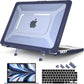 Batianda Case for New MacBook Air 13.6 inch 2025 M4 2024 2022 Release A3240 A3113 A2681 Model,Honeycomb Heavy Duty Protective Hard Shell with TPU Bumper Fold Kickstand & Keyboard Cover, Navy Blue