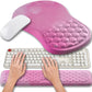 Hokafenle 2 in 1 Ergonomic Mouse Pad Wrist Support & Wrist Rest for Computer Keyboard Set, with Relieve Carpal Tunnel Pain Massage Bulge and Full Memory Gel Design (2In1 Set, Sweet Pink)