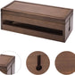 Changsuo Cable Management Box Wooden Cord Organizer Box for Extension Cord Power Stripe Surge Protector Wire Management Concealer Cover Hider for Desktop Home Office Kitchen (Brown)
