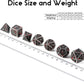 Acient Silver Bloodstained Metal Dice Set DND, DNDND 7PCS Metallic Halloween Die with Metal Case for Dungeons and Dragons Tabletop Games
