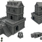 Paintable Tabletop Miniature Building Terrains Compatible with D&D and Alike RPG War Games - 18mm/28mm Scale Scenery with Medieval Gothic Architecture Style (18mm Scale)