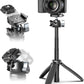 ULANZI Camera Tripod, MT-46 Aluminum Alloy Phone Tripod for Camera with F38 Quick Release Plate, 4 Levels Adjustment 360 Ball Head with Cold Shoe Lightweight Portable Vlog Travel Selfie Stick for DSLR