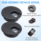 Desk Grommet 1-3/8" (35 mm), Desk Cord Hole Cover, Cable Grommet ABS Plastic, Desk Hole Grommet for Office and Home Table Cable, Detachable Cable Cord Organizer (Black 4 Pcs)