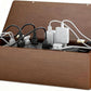Delamu Wooden Cable Management Box with Magnetic Lid, Duty Cord Organizer for Desk Power Strip Hider Cover with Ventilation for Desk, Floor, Home Office, Baby Pets Safe Storage Solution