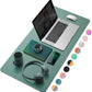 YSAGi Desk Pad, Desk Mat, 31.5" x 15.7" Dual-Sided Laptop Desk Pad Protector, Large Leather Desk Blotter for Keyboard and Mouse, Waterproof Desk Writing Pad for Office(Pistachio Green + Green Blue)