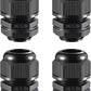 4 PCS 3/4"(12.5-18mm) NPT Nylon Cable Gland Joints with Gaskets, IP68 Adjustable Lock Nut Strain Relief Cord Grip Waterproof Cable Glands - UL Listed and RoHS Compliant