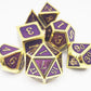 Haxtec D&D Metal Dice Set Gold Purple DND Dice Compatible with Dungeons and Dragons Gifts RPG Roleplaying Dice