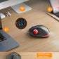 Wireless Trackball Mouse, Ergonomic Bluetooth Rechargeable Computer Mouse, Backlit Rollerball Thumb Laptop mice with 5 Level DPI, Adjustable Angle, 3 Devices Connection for PC, Windows - Red Ball