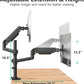 WALI Dual Monitor Mount, 13-32 Inch Adjustable Spring Dual Monitor Arm for Desk Holds Max 19.8 lbs Screens, Swivel Vesa Bracket with C Clamp, Grommet Mounting, Monitor Arms for 2 Monitors (GSDM002)
