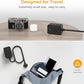 Flat Black Extension Cord, TESSAN Ultra Thin Power Strip with 3 USB Wall Charger (1 USB C), 3 Outlets Small Charging Station, 5 ft Slim Plug for Cruise Travel Office School Dorm Room Essentials