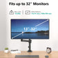WALI Single Monitor Arm 13-32 Inch, Single Monitor Mount, Vesa Desk Mount up to 19.8lbs Gas Spring Arm with Clamp, VESA 75x75mm or 100x100mm Compatibility(GSDM001), Black