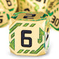 Metal DND Sci-fi Dice Set 7PCS Stripe Polyhedral Dice for Dungeons Dragons RPG Role Playing Game, Glitter D and D Dice with Gift Box D6 D8 D10 D12 D20 (Golden Green)