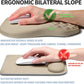 Ergonomic Raised Mouse Pad Wrist Support with Bilateral Slope Memory Foam Mousepad for Wrist Rest and Carpal Tunnel Pain Relief 11.8x7.9〃 Khaki