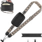 Clip and Go Strap for Phone with Wallet Crossbody, Adjustable Phone Lanyard with Detachable RFID Wristlet Wallet, Pattern Strap, Black (M)