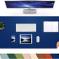 Desk Mat,35.4" x 17" Leather Desk mat,Double-Sided Desk Pad,Desk matt for Desktop,Large Mouse Pad,Office Desk mat,Waterproof Desk Blotter pad for Office&Home(Sapphire Blue+Cork)
