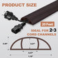 Floor Cord Cover for Wires on Floor Self Adhesive Cord Hider Floor Cable Management Wire Covers for Cords Protector Prevent Cable Trips Cord Cavity W 0.47" x H 0.27", Black Walnut, 20Ft