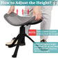 Footrest for Desk Adjustable Height 2-in-1 Function Rotatable Ergonomic Under Desk Footrest Ottoman Stool Rolling Leg Rest for Home Office (Gray)