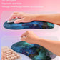 Hokafenle 2in1 Combination, Wave Keyboard Wrist Rest and Ergonomic Curvature Mouse Pad Wrist Support for Relieve Wrist Pain, Filled with Soft Cushion Memory Foam, Nebula Dreamland