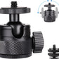 Mini Ball Head, CNC All Metal Aluminum Universal Panoramic Tripod Head Mount for Compact DSLR Action Cam Phone LED Ring Light Monopod Slider, 4.4lb Max Load