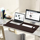 YSAGi Non-Slip Leather Desk Pad L Size, Waterproof Laptop Computer Desk Keyboard Mat, Table Protector Blotter Mat, Large Mouse Pad for Office/Work/Home/Decor(Dark Brown, 35.4" x 17")