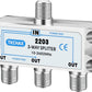 3 Way Coaxial Cable Splitter,Support 10-2602MHz, RG6 Compatible, Nickel-Plated for Cable Splitter,Work with CATV, Satellite TV,Antenna System and MoCA Configurations