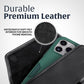 Turtleback Belt Clip for iPhone 16 Pro Max, 15 Pro Max, 14 Pro Max -Medium- Fits w/Shockproof Commuter Style Cases, Premium Black Leather, Horiz. Belt Holder, Magnetic Closure HD Rotating Clip